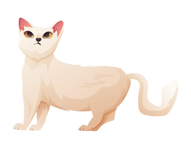 Plik wektorowy ilustracja kreskówki z izolowanym wektorem białego kotka domowego
