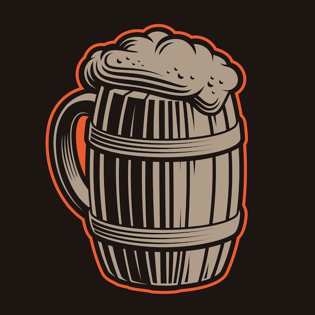 Plik wektorowy ilustracja kufle do piwa na ciemnym tle.