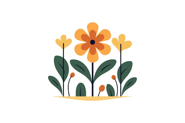 Ilustracja kwiatowa do dekoracji i drukowania naklejek ściennych z logo
