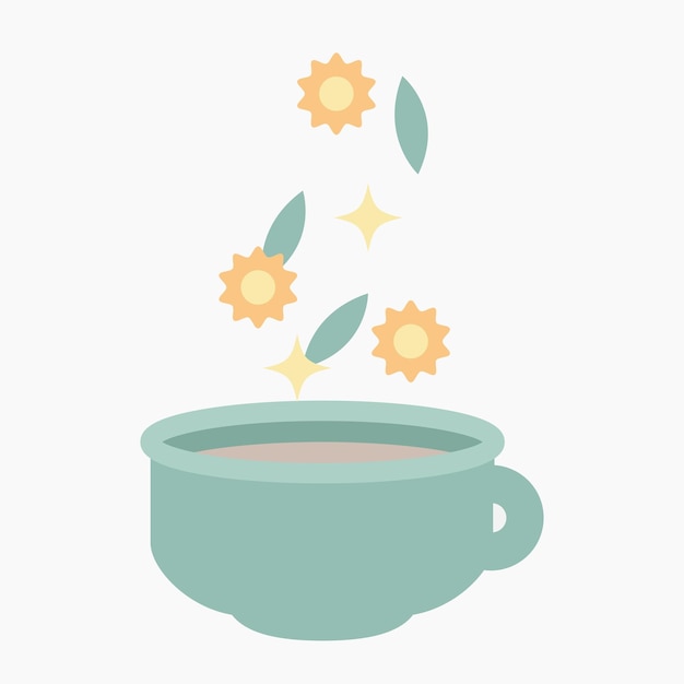 Ilustracja Kwiatu W Filiżance Herbaty