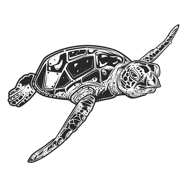 Ilustracja ładny żółw