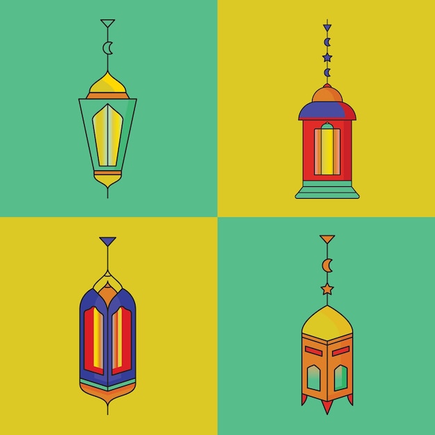 Plik wektorowy ilustracja lampiony ramadan