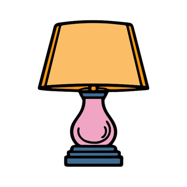 ilustracja linii konstrukcji ikony lampy stołowej