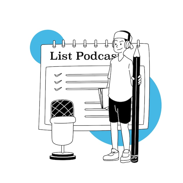 Ilustracja Listy Podcastów