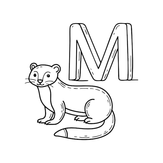 Ilustracja litery M oznaczającej Marten