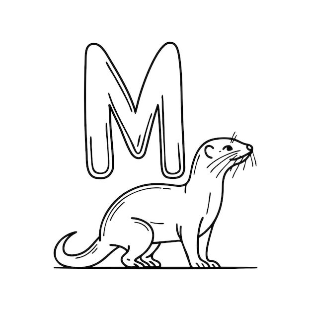 Ilustracja litery M oznaczającej Minka