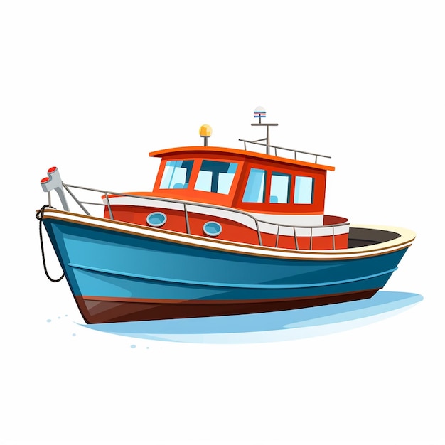 Plik wektorowy ilustracja łodzi wektor podróży statek morski tło woda ocean projekt transport morski