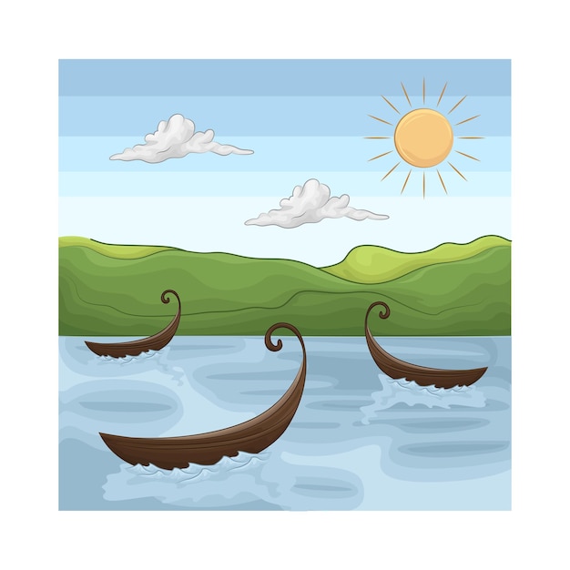 Plik wektorowy ilustracja łodzi