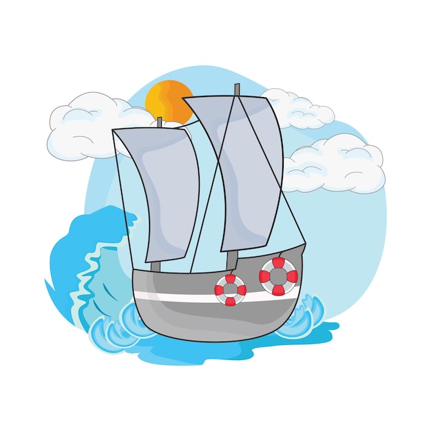Plik wektorowy ilustracja łodzi