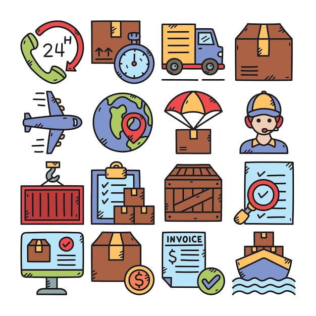 Ilustracja logistyczna Doodle