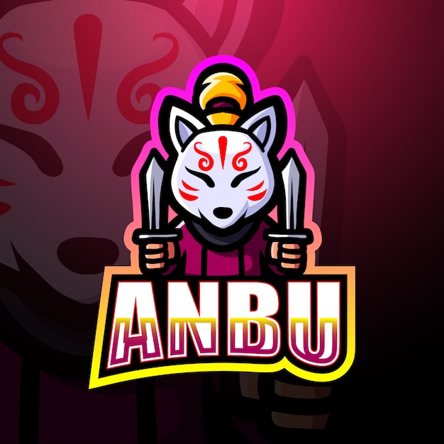 Ilustracja Logo Anbu Maskotka Esport