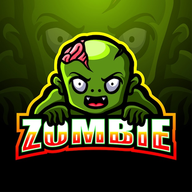 Ilustracja Logo E-sport Maskotka Zombie