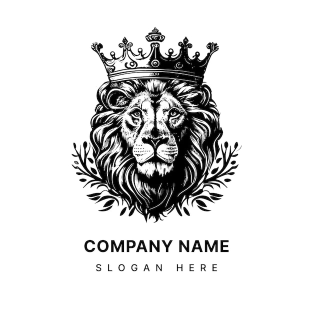 ilustracja logo głowy lwa emanuje siłą siły i dzikim duchem