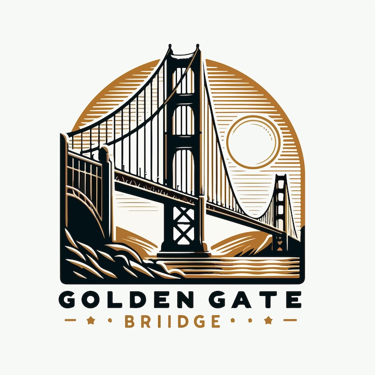 Wektor ilustracja logo golden gate