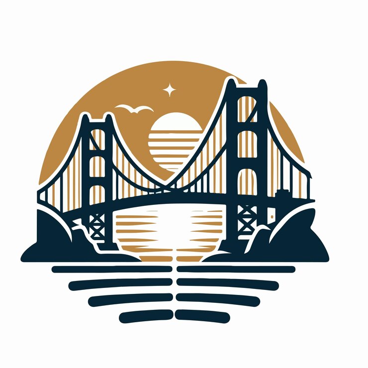 Wektor ilustracja logo golden gate