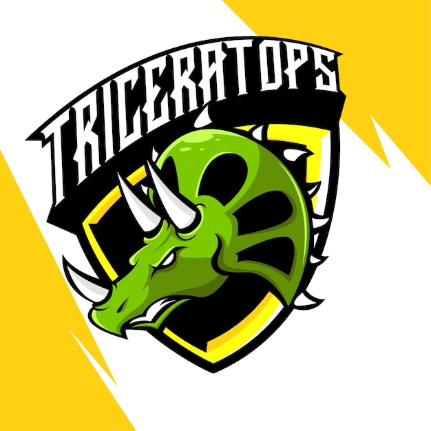 Ilustracja Logo Maskotki Triceratops Esport
