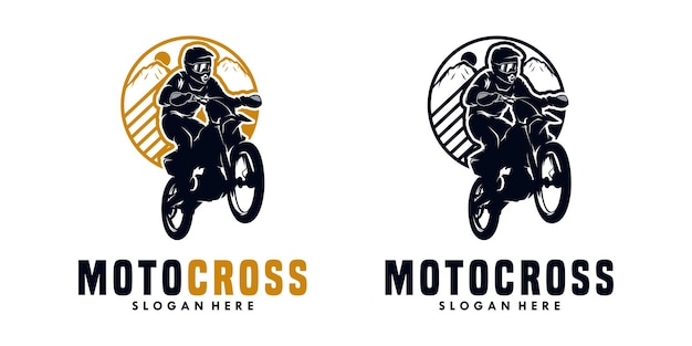 Ilustracja Logo Motocrossu Na Białym Tle