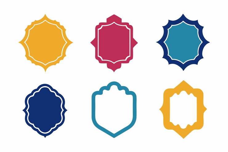Ilustracja logo ramki dla kolorowego i dynamicznego projektu marki