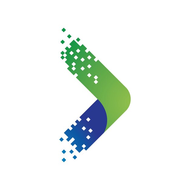 Plik wektorowy ilustracja logo technologii strzałek pixel art
