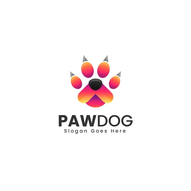 Ilustracja Logo Wektor Paw Pies Gradient Kolorowy Styl