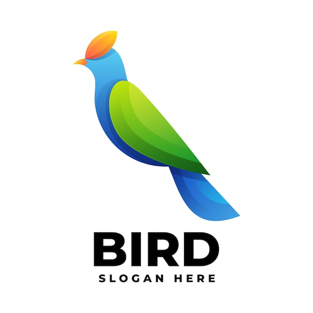 Ilustracja Logo wektora Ptak Gradient kolorowy styl