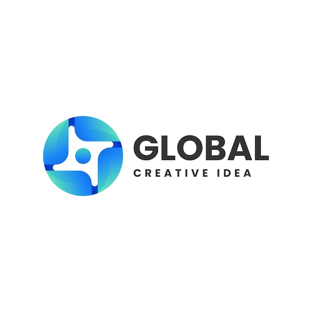 Ilustracja Logo Wektorowego Globalny Gradient Kolorowy Styl