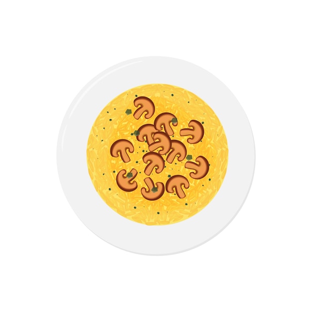 Plik wektorowy ilustracja logo włoskie risotto z grzybami