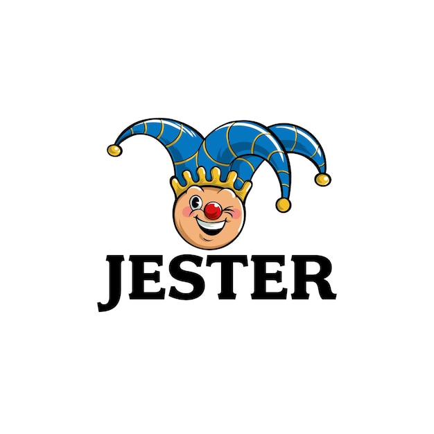 Plik wektorowy ilustracja logotypu wektorowego głowy zabawnego jester