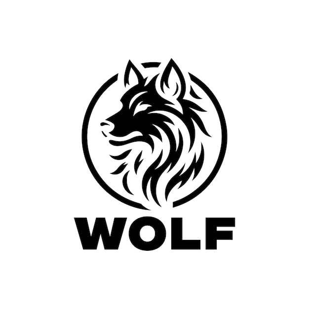 ilustracja logotypu wektorowego wilka rysunek sylwetki ikony