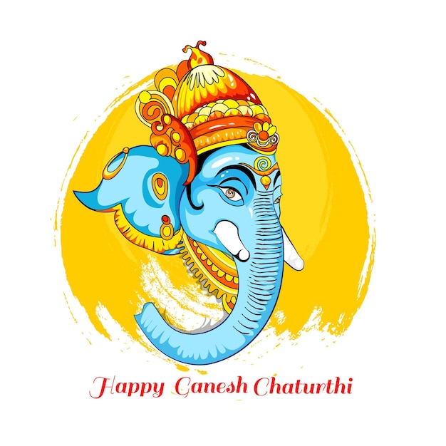 Ilustracja Lord Ganpati Tło Dla Festiwalu Ganesh Chaturthi W Indiach, Tło, Plakat,