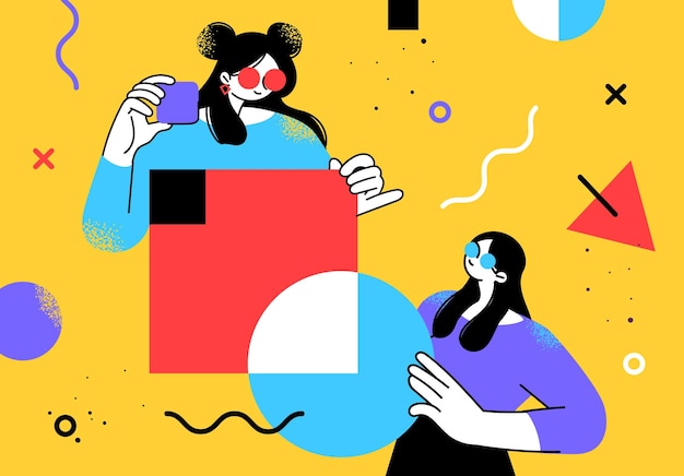 Ilustracja ludzi biznesu w stylu płaski Współpracownicy znaków komunikacja Biznesowy biznes