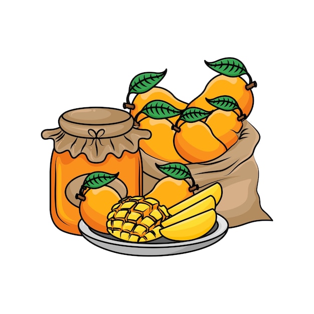Plik wektorowy ilustracja mango