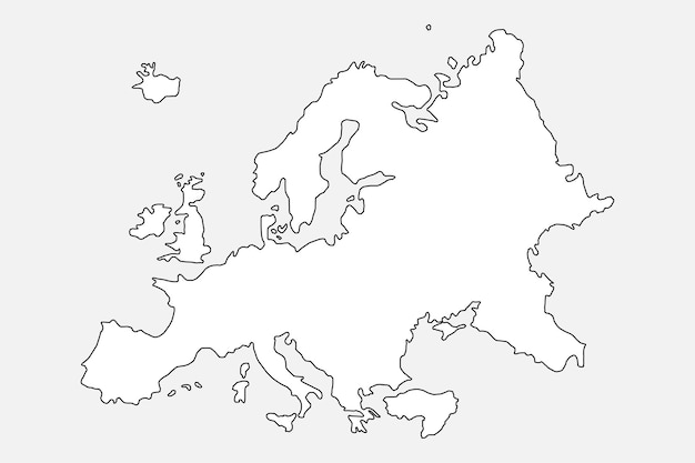 Plik wektorowy ilustracja mapy granic europy projekt wektorowy