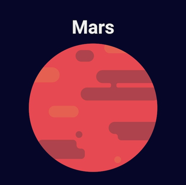 Plik wektorowy ilustracja mars płaska planeta