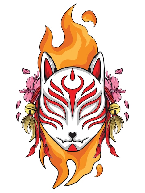 Plik wektorowy ilustracja maski kitsune