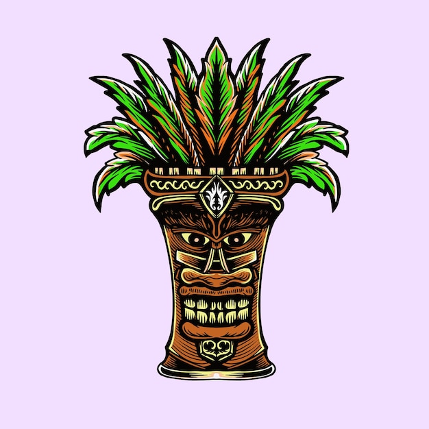 Ilustracja Maski Tiki