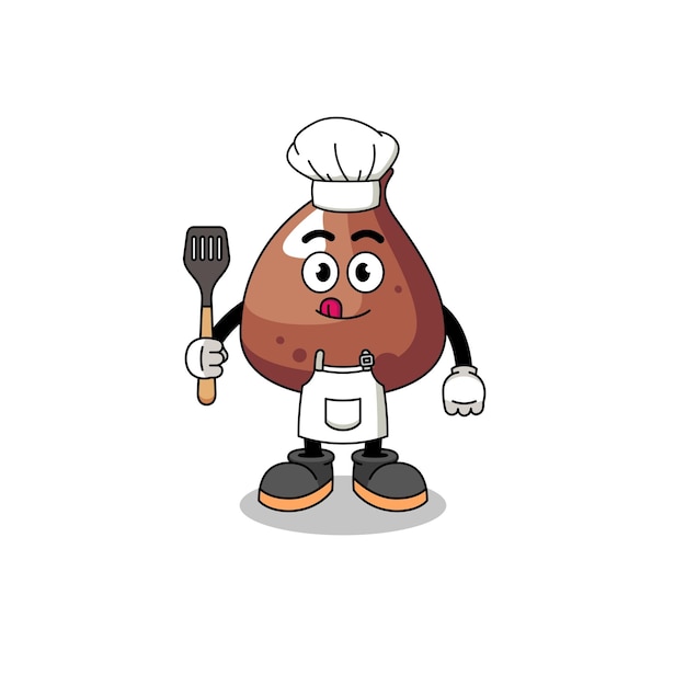 Ilustracja maskotka choco chip szefa kuchni