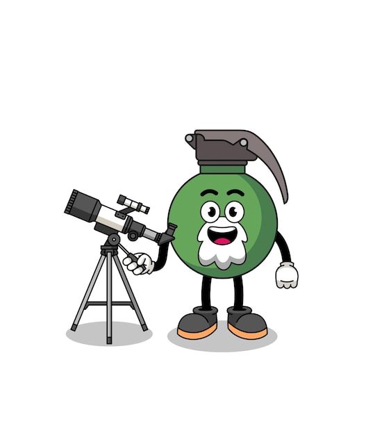 Ilustracja Maskotki Granatu Jako Astronoma