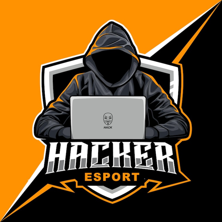 Wektor ilustracja maskotki hakera dla logo sportu i e-sportu