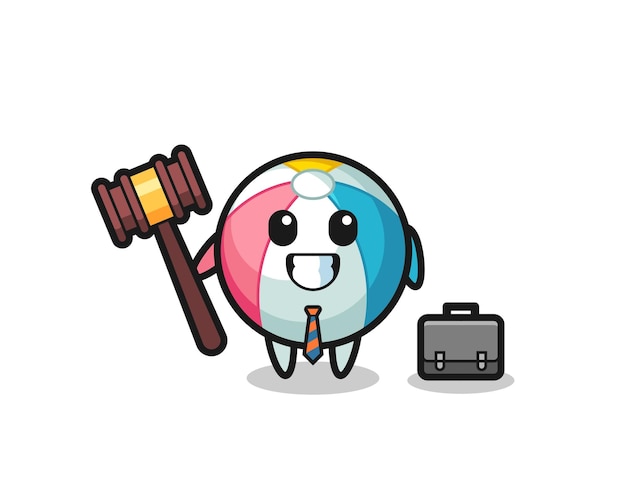 Ilustracja Maskotki Piłki Plażowej Jako Prawnika