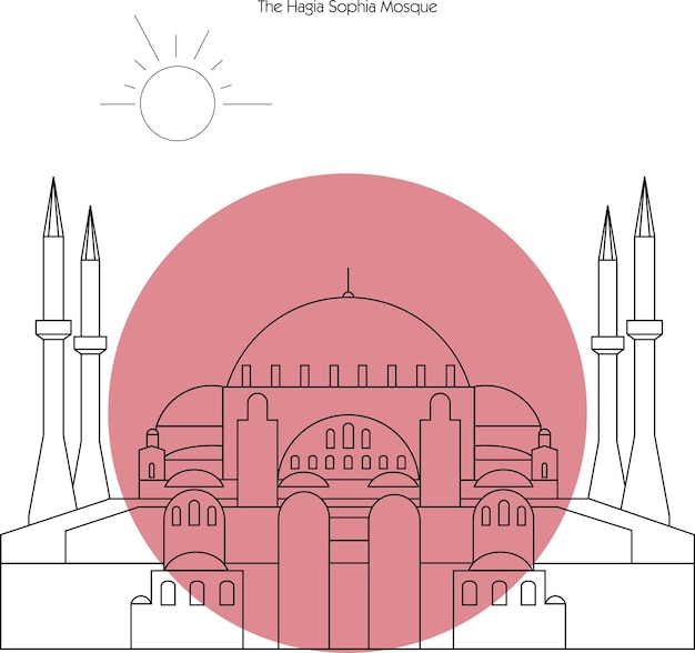 Plik wektorowy ilustracja meczetu hagia sophia w stambule