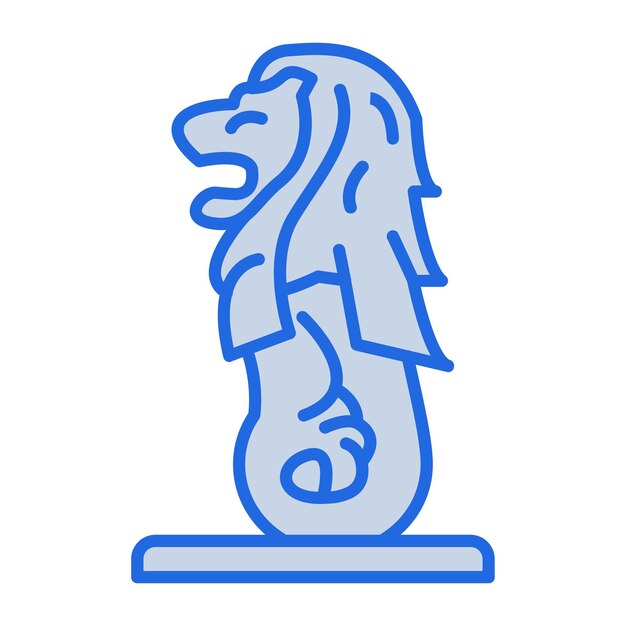 Plik wektorowy ilustracja merlion blue tone