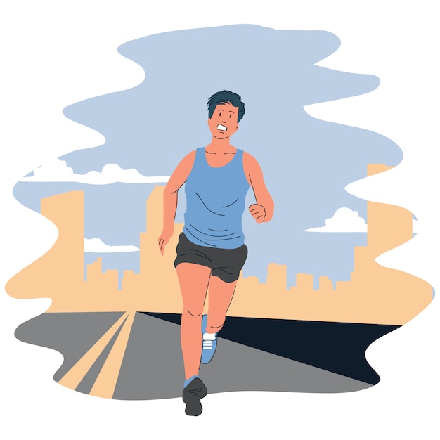 Ilustracja mężczyzna bieganie lub jogging