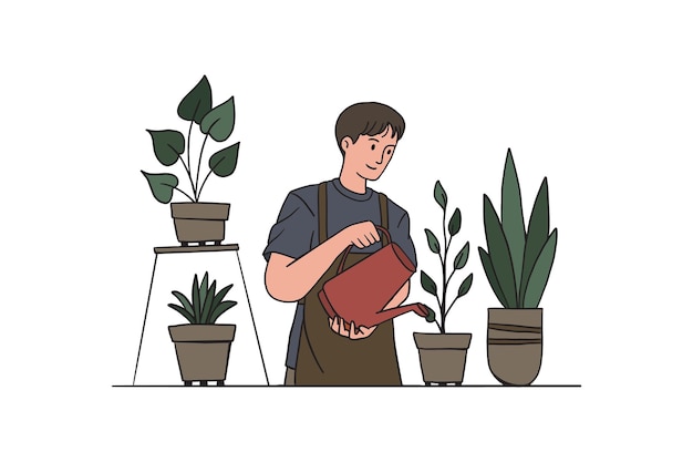 Plik wektorowy ilustracja mężczyzna ogrodnik