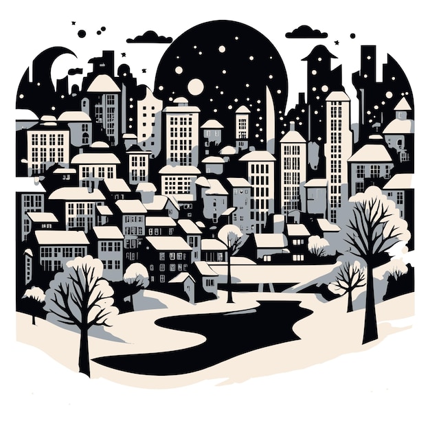 Plik wektorowy ilustracja miasta na biały dzień