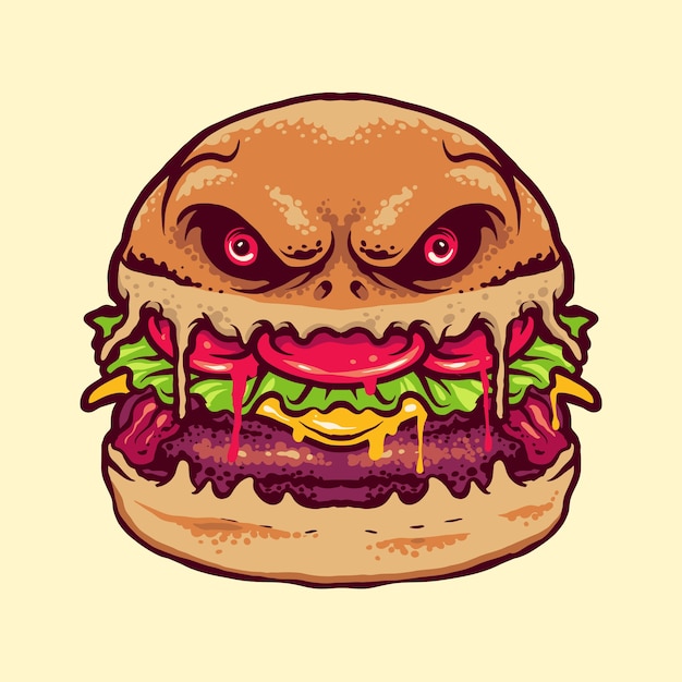 Plik wektorowy ilustracja monster burger