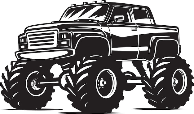 Plik wektorowy ilustracja monster truck z wild wheels