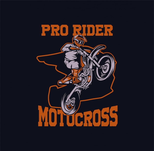 Ilustracja Motocross Pro Jeździec