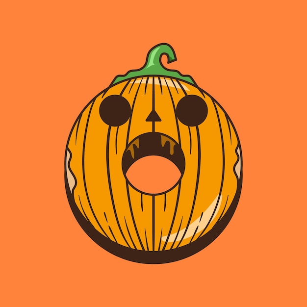 Ilustracja Motywu Pączka Z Dyni Halloween