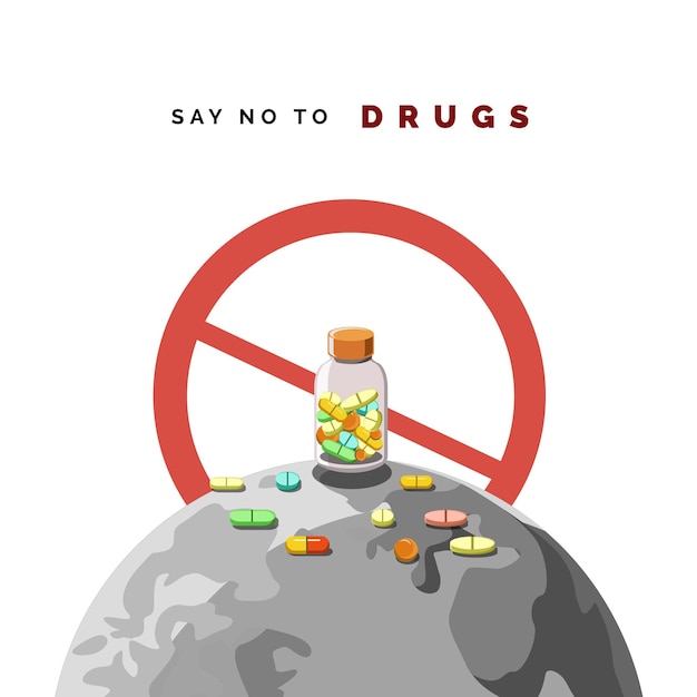 Ilustracja Mówi Nie Narkotykom